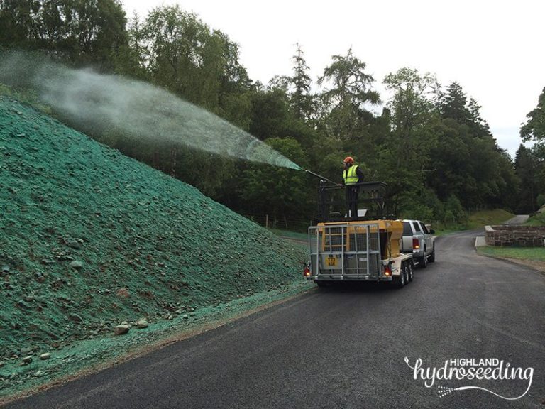 Hydroseeding Roadside in Action